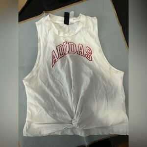 Adidas White Tank with Red Logo